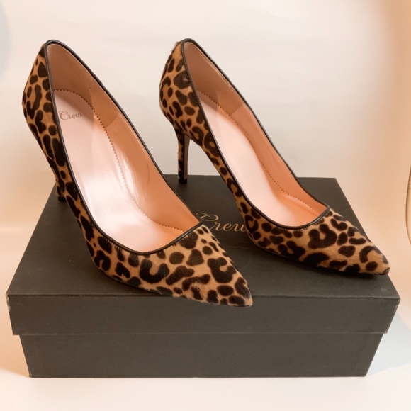 J.Crew 85 Mm Elsie Leopard Rich Mahogany Heel Pump - Picture 11 of 14